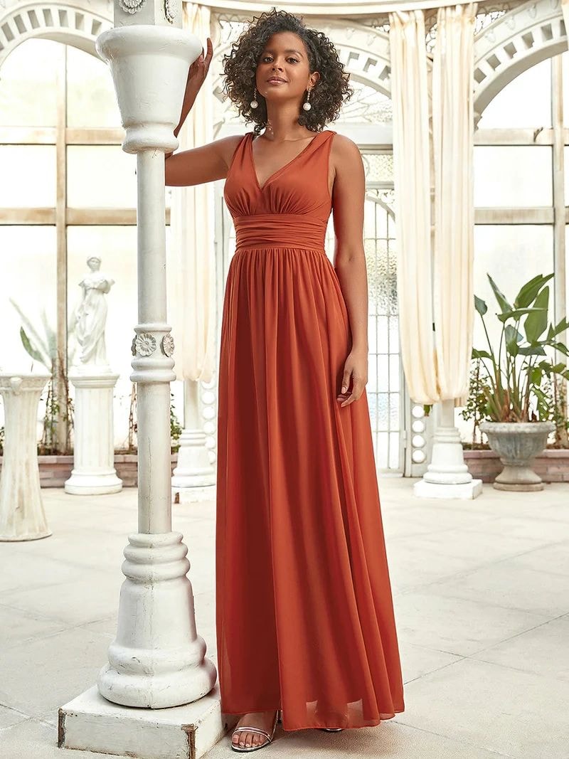 Bridesmaid in an elegant pink satin dress