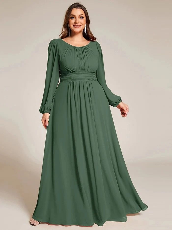 Elegant woman in a dusty rose mauve formal gown